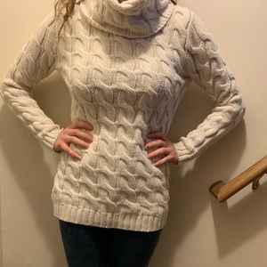 Chunky cream colored turtle neck sweater
